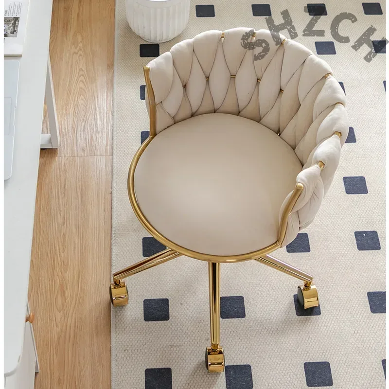 Beauty Makeup Studio - Ergonomic Velvet Upholstered Makeup Chair for