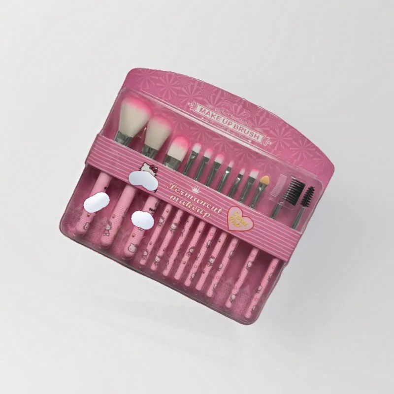 Hello Kitty 12-piece Makeup Br - đánh giá và giá Beauty Makeup Background