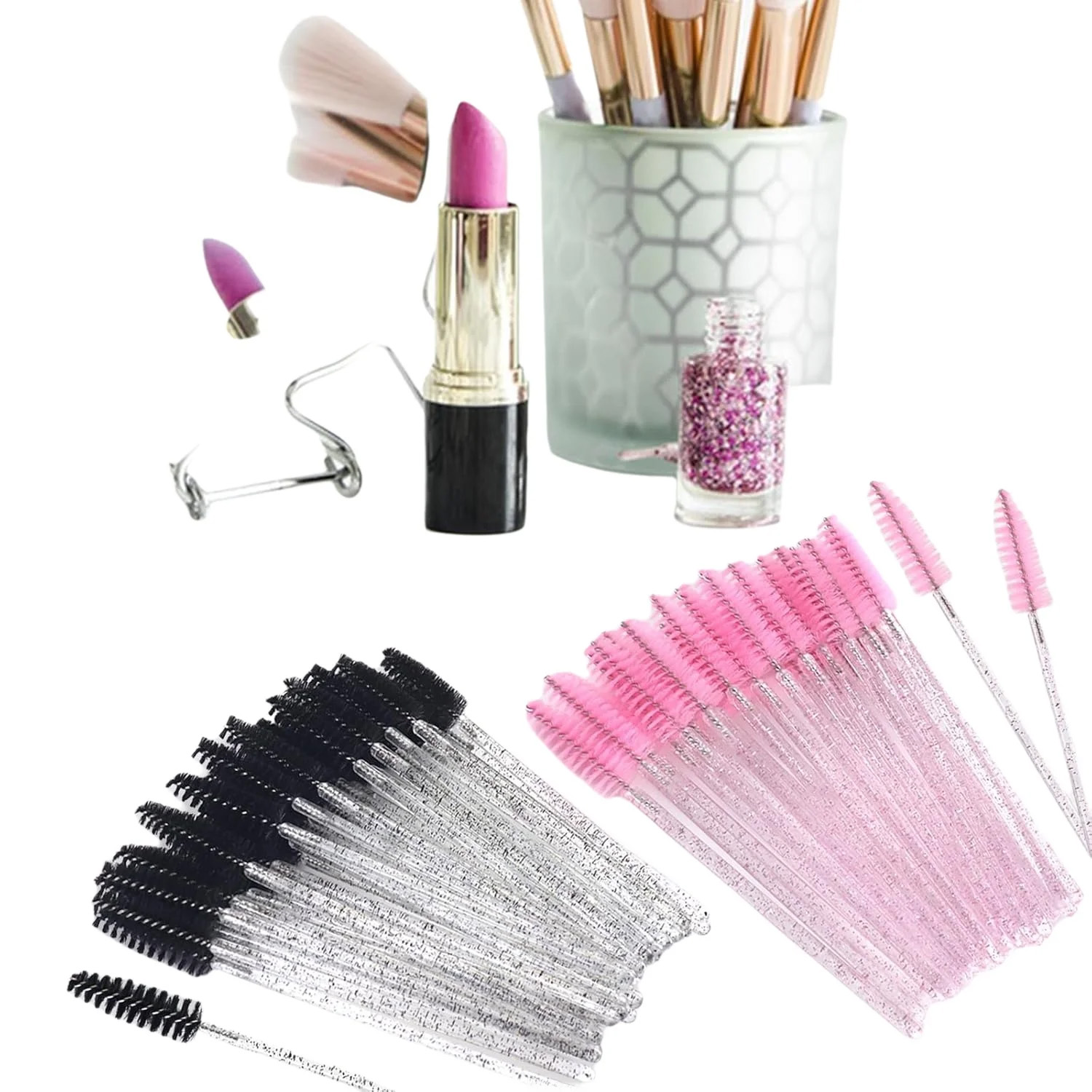 500pcs Eyelash Brushes Wands f - đánh giá và giá Beauty Makeup Background