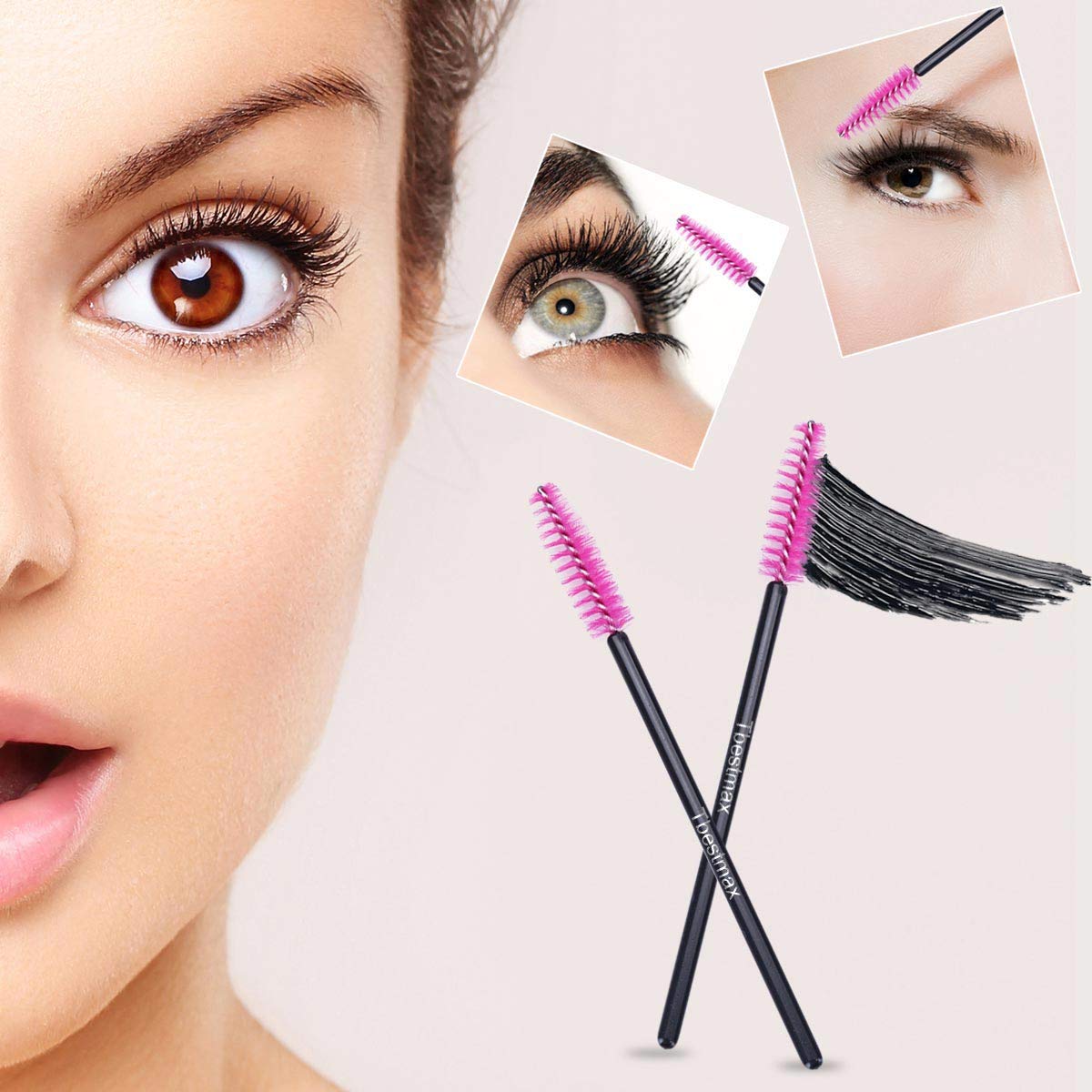 500pcs Eyelash Brushes Wands f - đánh giá và giá Beauty Makeup Background