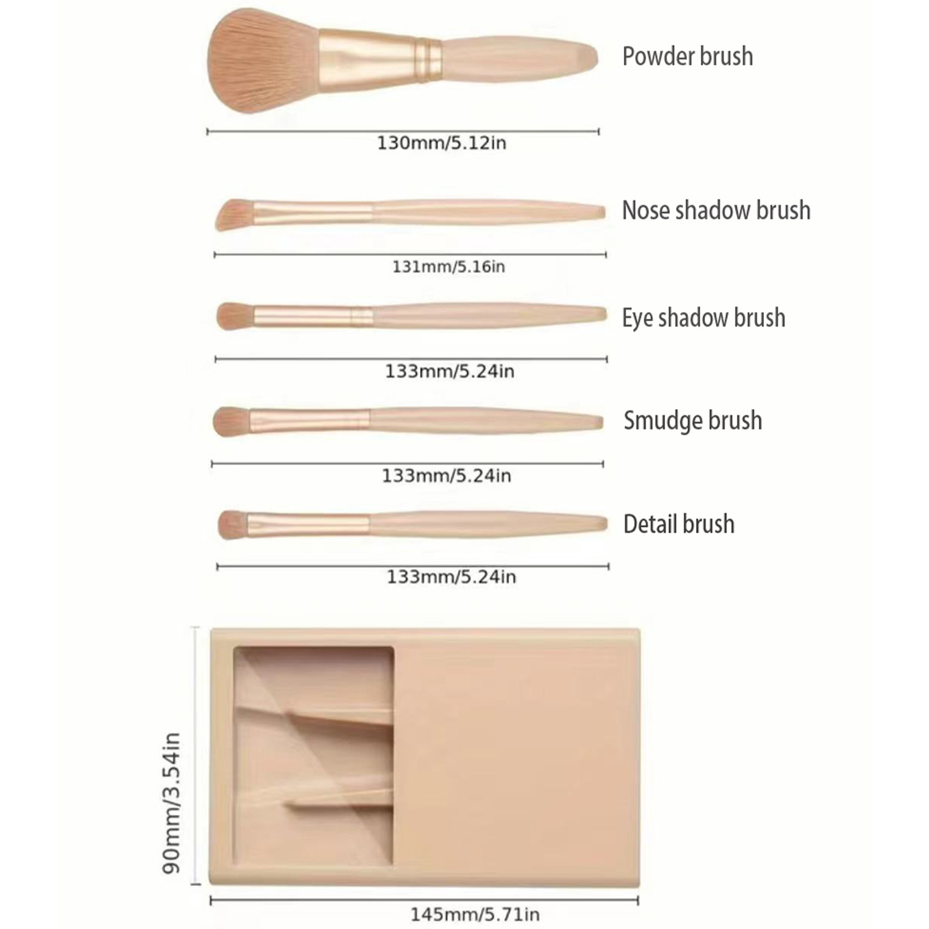 5pcs Cosmetic Brush Kit With M - đánh giá và giá Beauty Makeup Background